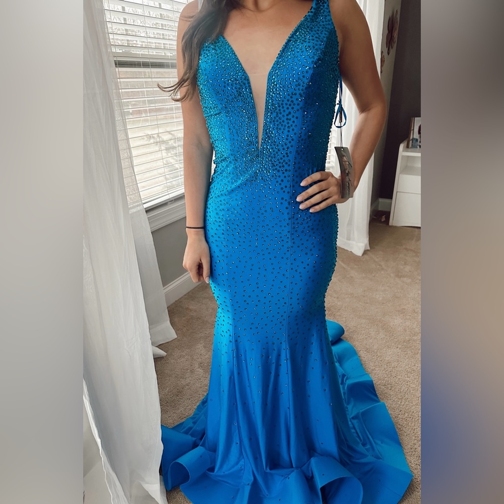 BRAND NEW Jonathan Kayne electric blue prom dress size 2